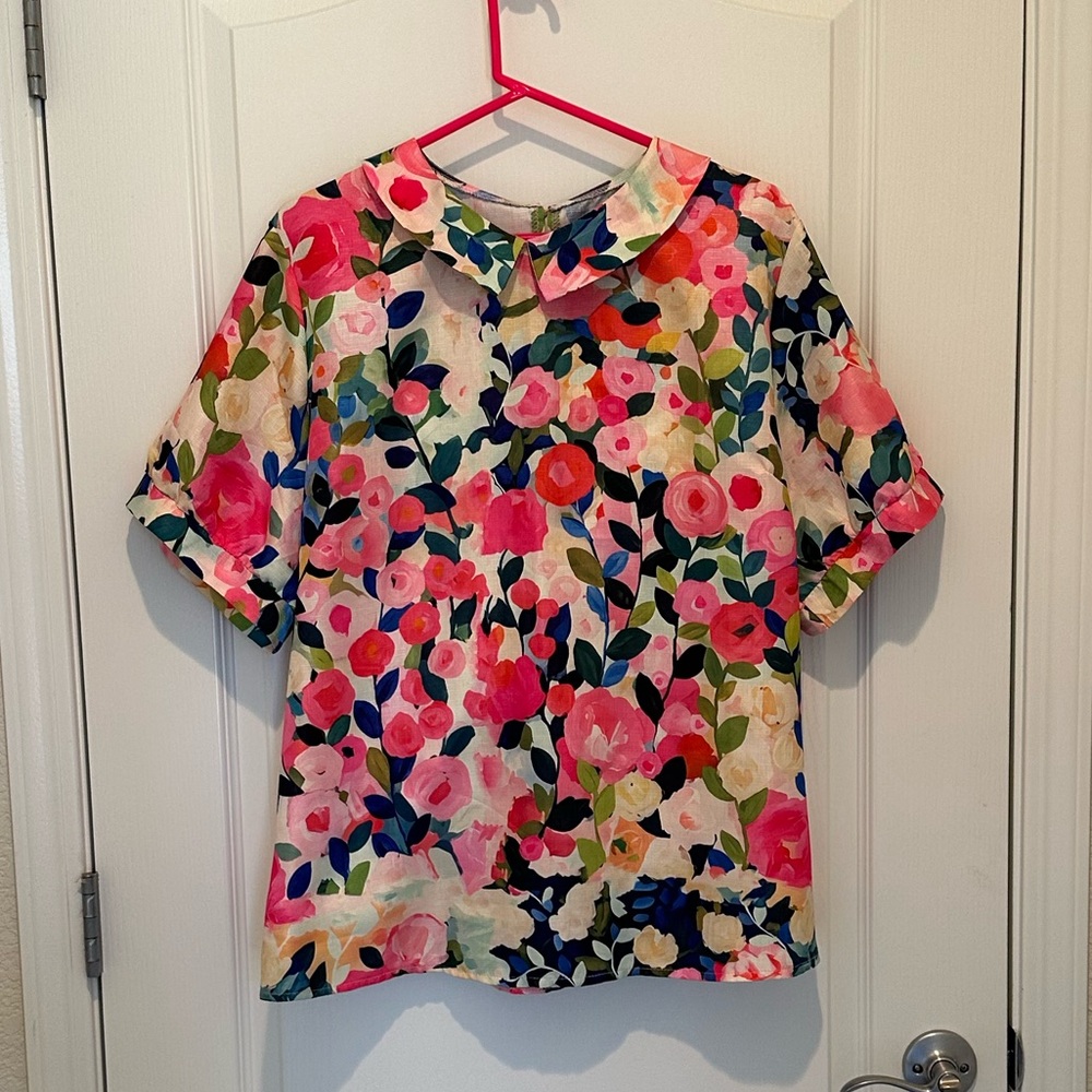 Multicolor women’s blouse with collar